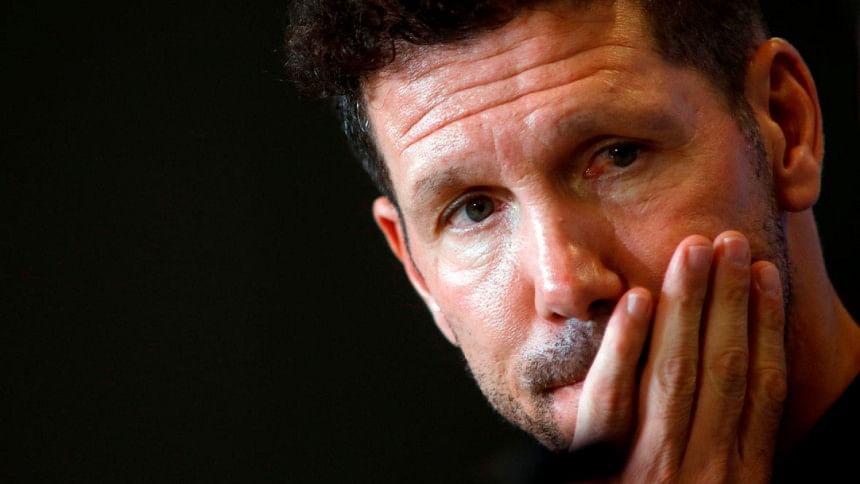 Atletico Madrid's Argentinian coach Diego Simeone Atletico Madrid's Argentinian coach Diego Simeone