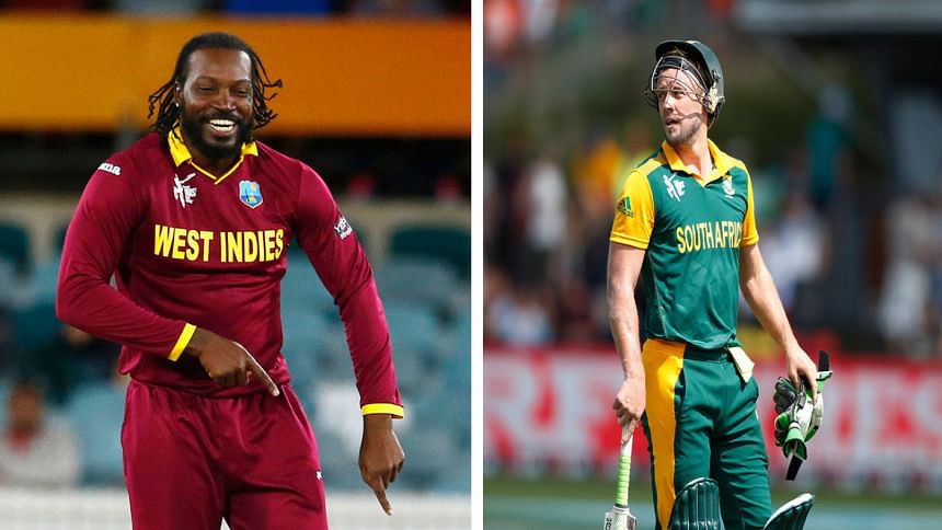 Chris Gayle and AB de Villiers Chris Gayle and AB de Villiers