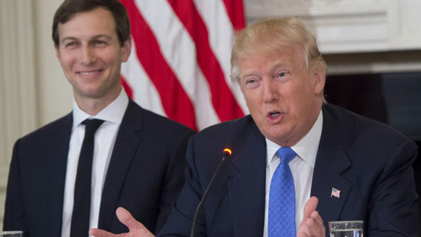 US president Donald Trump and son-in-law Jared Kushner US president Donald Trump and son-in-law Jared Kushner