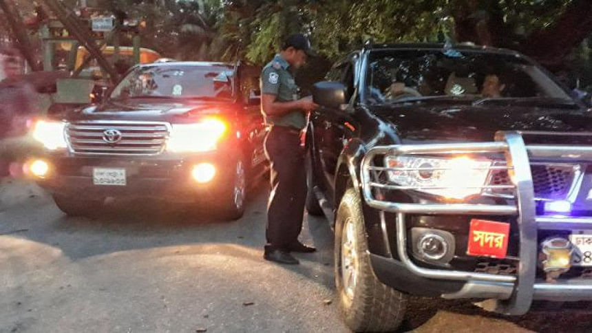 VIPs on wrong side: Over 50 vehicles fined in Ramna At least 51 vehicles belonging to VIPs and influential people are fined by law enforcers for plying the wrong side of a road in Dhaka.