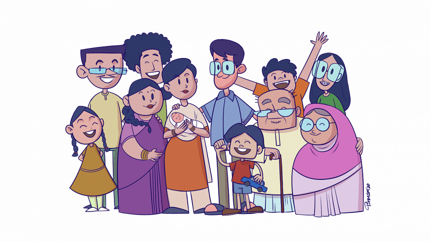 Illustration of a joint family