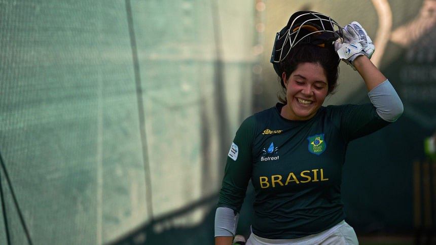 Laura Agatha, from the Cricket Brazil professional women’s team, trains at a high performance centre in Poco de Caldas, Minas Gerais state, Brazil Laura Agatha, from the Cricket Brazil professional women’s team, trains at a high performance centre in Poco de Caldas, Minas Gerais state, Brazil