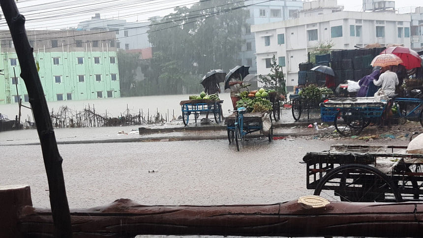 Sylhet flood situation: Sylhet Uposhohor still under water Sylhet flood situation