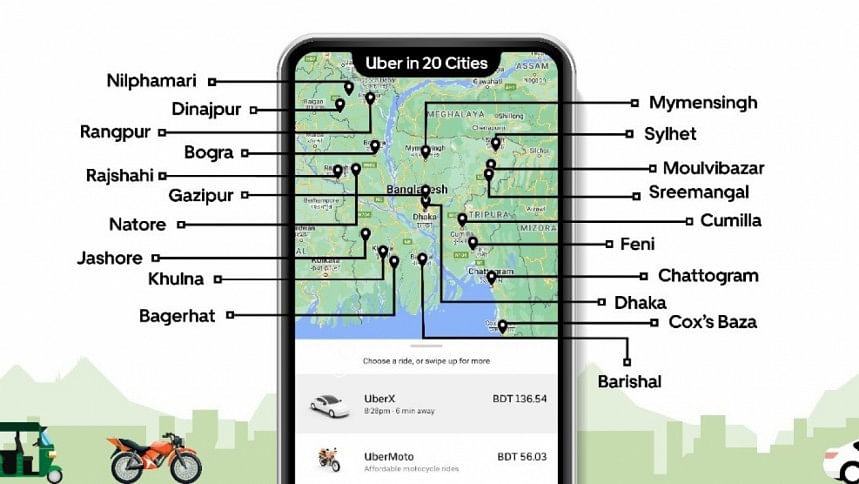 Uber now available in 20 different cities in Bangladesh Uber available in 20 different cities in Bangladesh