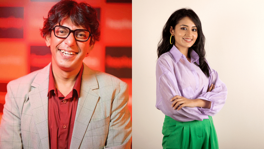 Chanchal congratulates Tasnia Farin for ‘Aaro Ek Prithibi’ Chanchal Chowdhury and Tasnia Farin