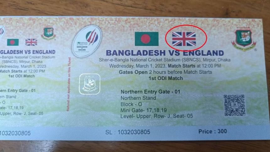 BCB wrong ticket, wrong flag, UK, England,