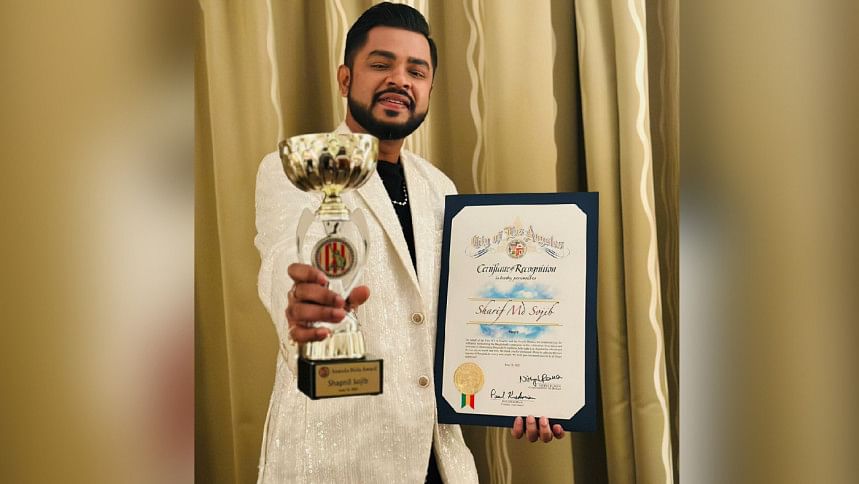 Bangladeshi singer Shwapnil Shojib awarded ‘Best Rabindra Sangeet Artiste’ at Ananda Mela LA Bangladeshi singer Shwapnil Shojib awarded ‘Best Rabindra Sangeet Artiste’ at Ananda Mela LA