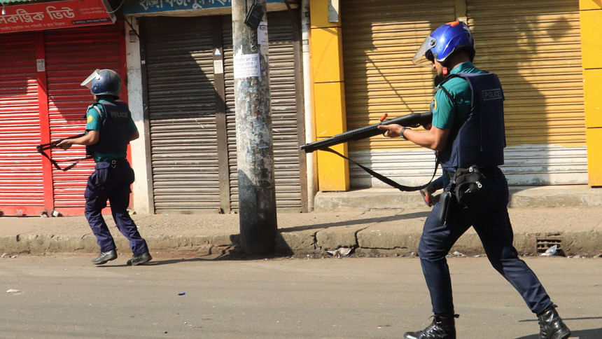 BNP men & police clash in several areas of Sylhet city