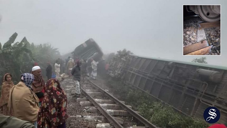 Dhaka-Mymensingh rail link resumes thru alternate route after derailment Mohanganj Express derails on Dhaka-Mymensingh route in Gazipur on December 13, 2023.
