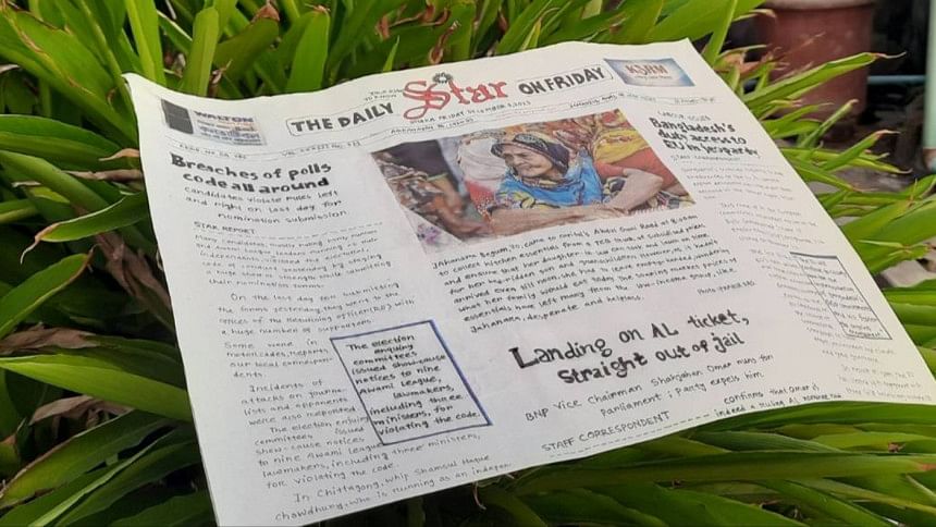 From Medha with love 14-Year-Old Honors Daily Star Newspaper with Calligraphy