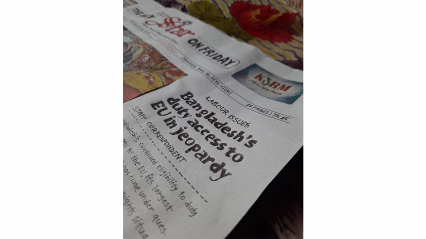 From Medha with love Medha Pays Tribute to The Daily Star with Hand-Drawn Front Page