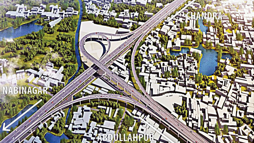 Dhaka-Ashulia Elevated Expressway: Huge interchange to keep traffic flowing The design of Baipail Trumpet Interchange
