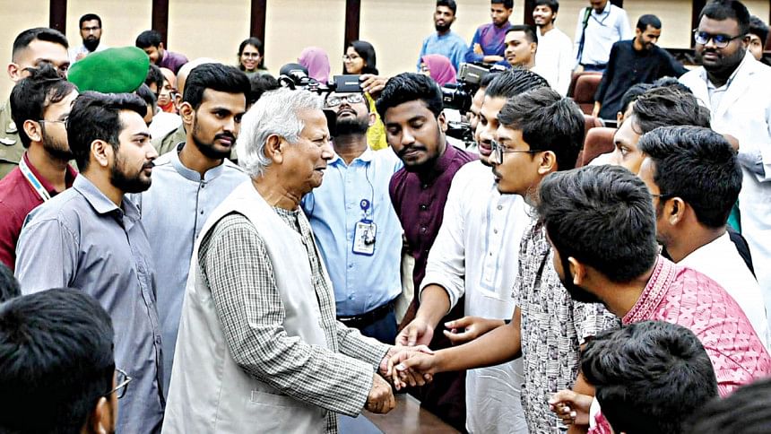 Yunus met organisers of student movement Yunus met organisers of student movement