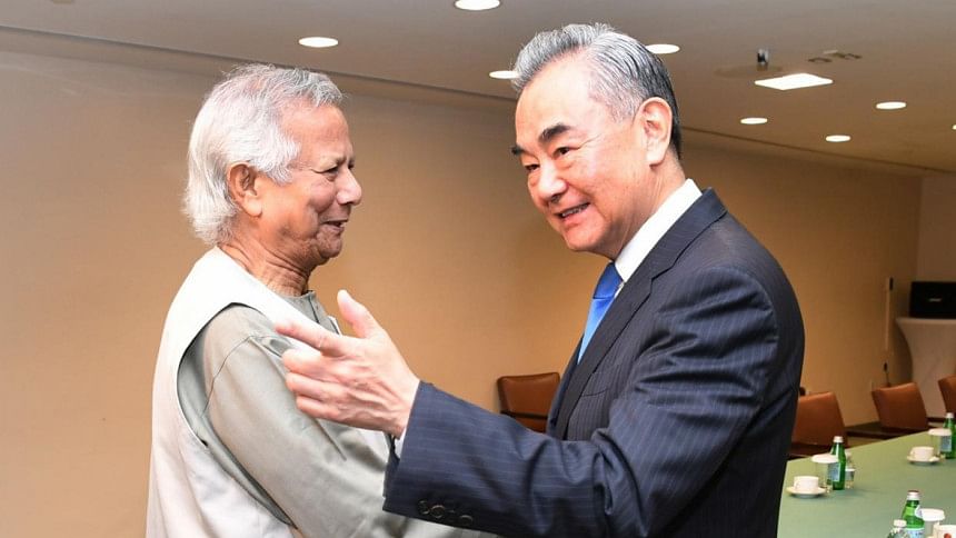 Chinese foreign minister meeting with Yunus in New York Chinese foreign minister meeting with Yunus in New York