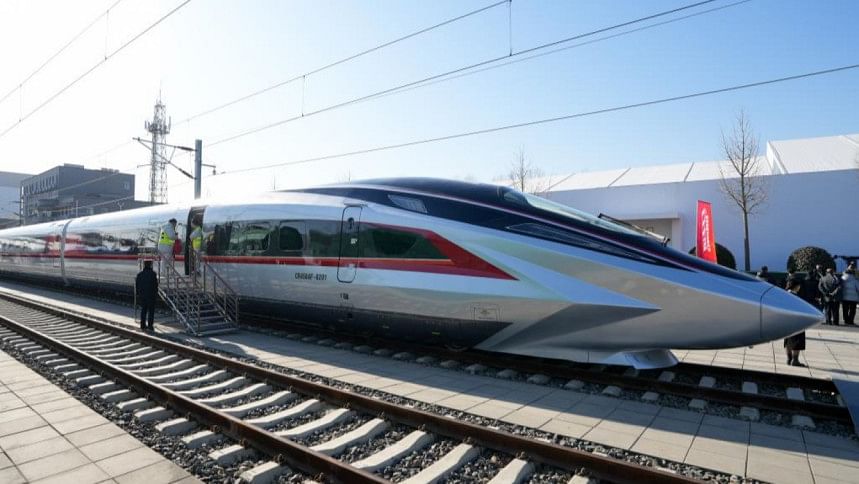the CR450AF bullet train in Beijing the CR450AF bullet train in Beijing