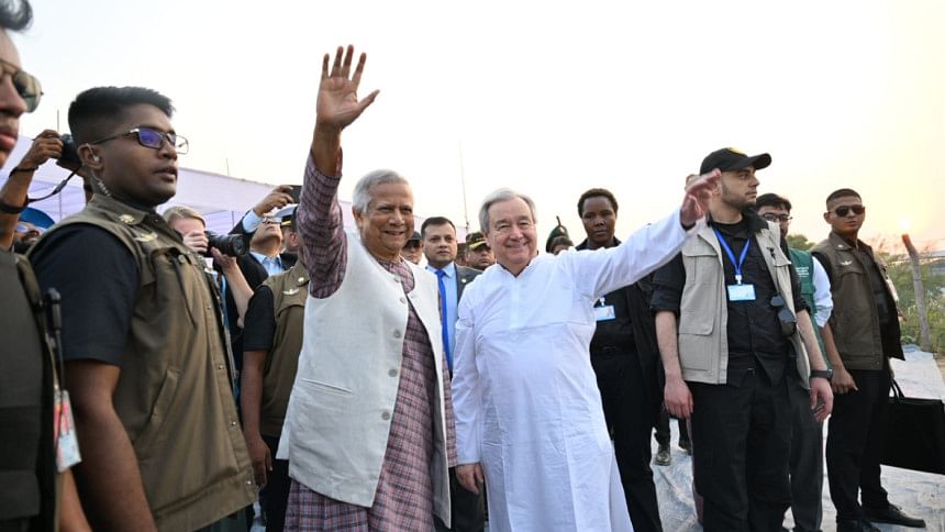 Muhammad Yunus & Antonio Guterres Cox’s Bazar visit Muhammad Yunus & Antonio Guterres Cox’s Bazar visit