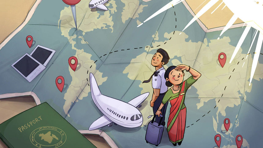 Graphical representation of a career as a flight attendant Graphical representation of a career as a flight attendant