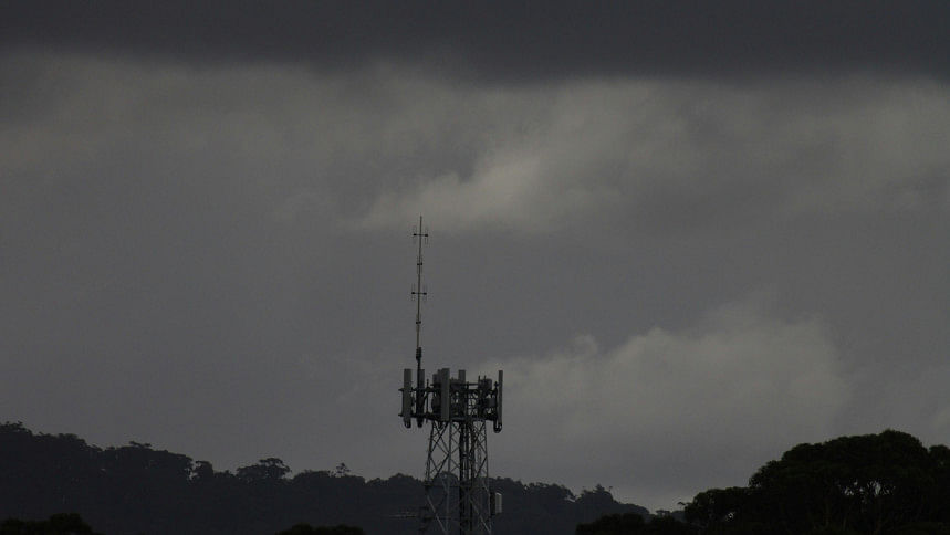 tower in rain tower in rain