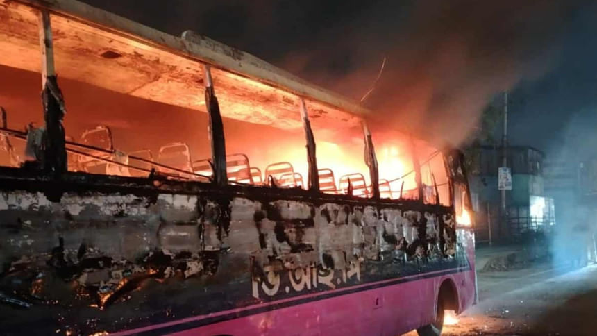 Two buses set on fire in Gazipur
