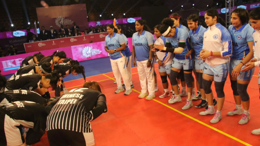 India women retain kabaddi title with a hard-fought final win over Chinese Taipei 