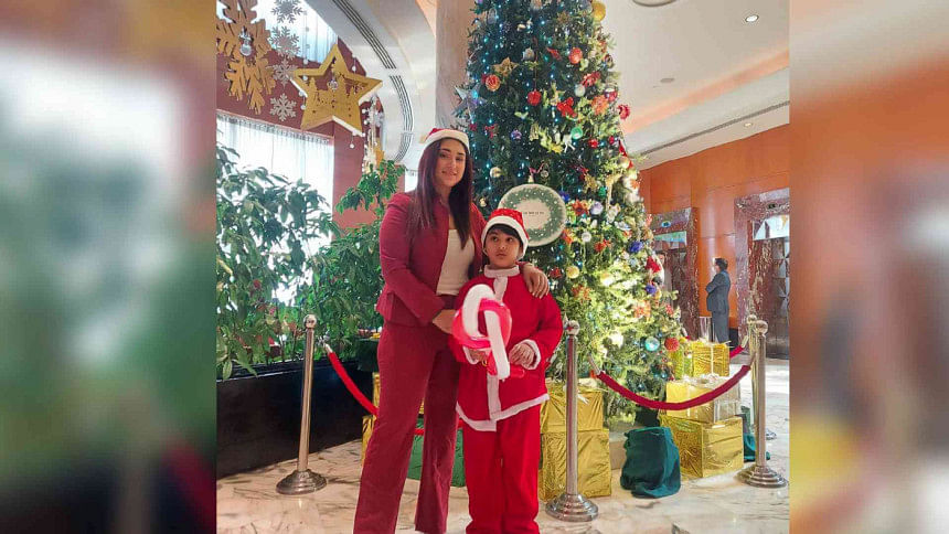 Apu Biswas and Joy put on their Christmas spirit Apu Biswas and Joy put on their Christmas spirit