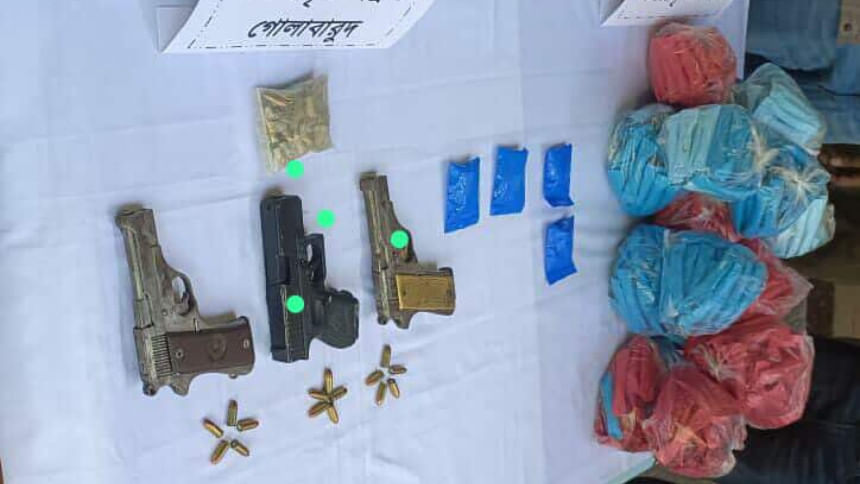 Three held with 2 foreign pistols, 60 bullets in Dhaka