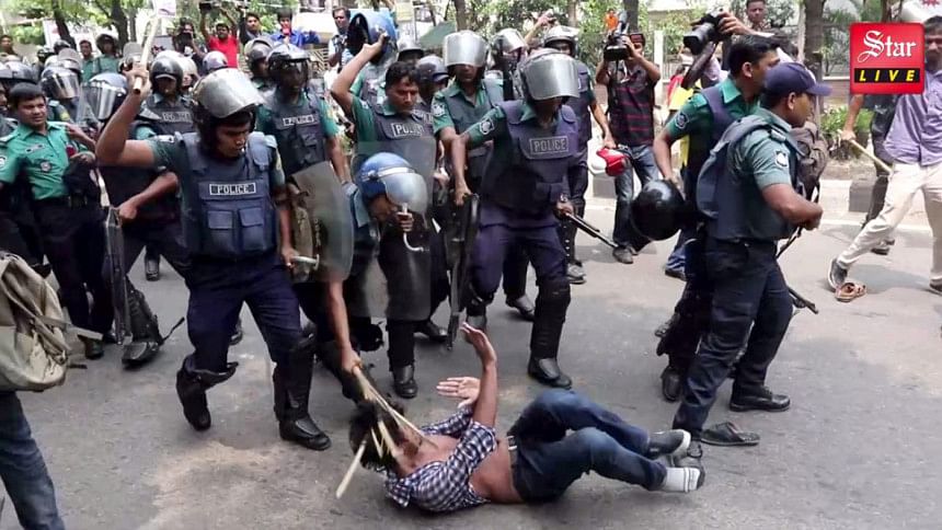 police action on protesters