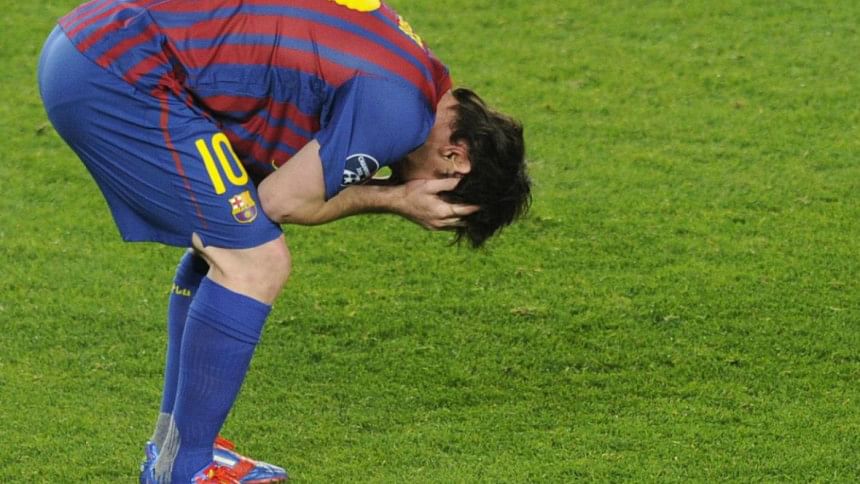 Lionel Messi after the defeat to Chelse Lionel Messi after the defeat to Chelse