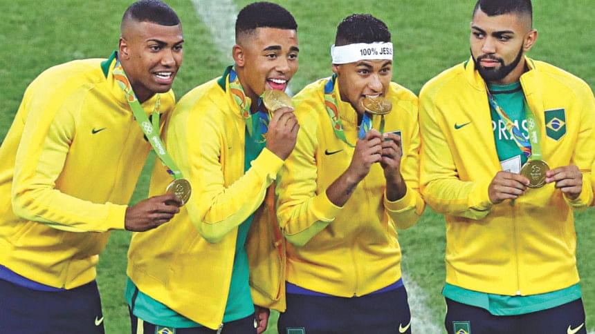 Neymar and his young brigade Neymar and his young brigade, rio olympics football