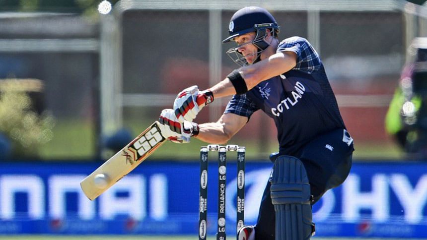 Scotland batsman Richie Berrington drives Scotland batsman Richie Berrington drives