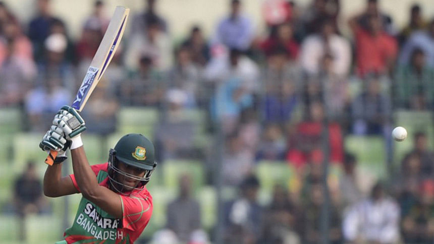Bangladesh cricketer Shakib Al Hasan plays a shot Bangladesh cricketer Shakib Al Hasan plays a shot