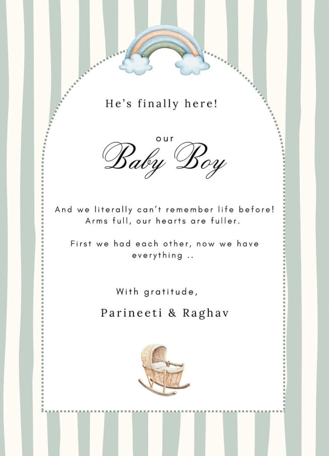 Parineeti Chopra, Raghav Chadha welcome baby boy Parineeti Chopra, Raghav Chadha welcome baby boy