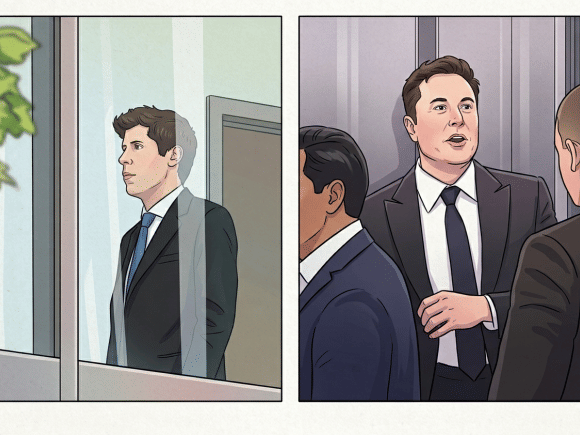 Gemini_Generated_Sam Altman and Elon Musk during the trial.png