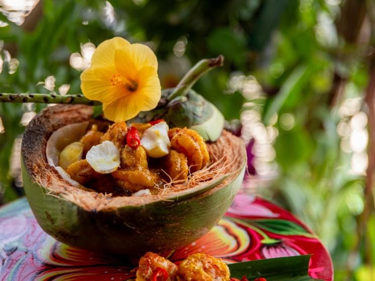 DAAB CHINGRI  Authentic flavours, time-saving techniques: Bengali festive feasting made easy