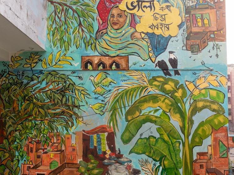 Bangladeshi female artists celebrate everyday heroines with inspiring mural 