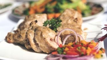 A kebab and paratha fiesta