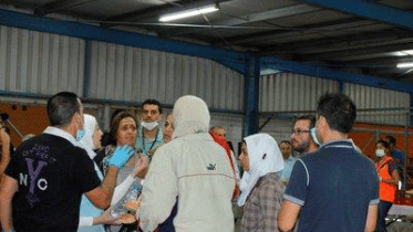 Refugees waiting to meet their families