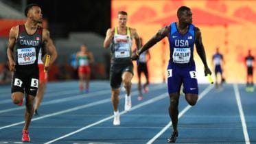 Andre De Grasse and Justin Gatlin