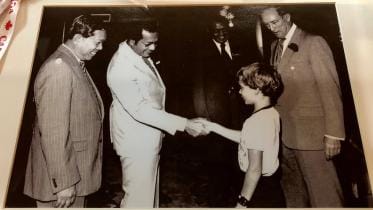 Dr Mahathir meeting an 11-year-old Justin Trudeau
