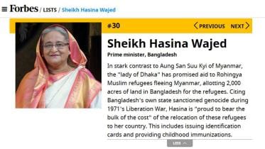 Sheikh Hasina 30th most powerful woman