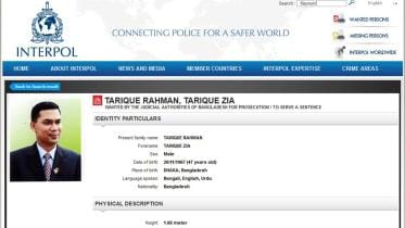 Interpol notice on Tarique Rahman