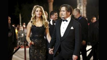 Johnny Depp and his wife Amber Heard