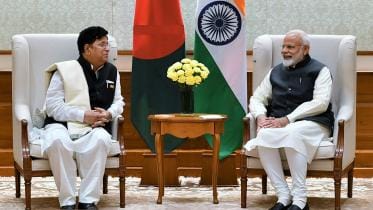 Indian Prime Minister Narendra Modi and Foreign Minister AK Abdul Momen