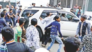 Dr Kamal Hossain's motorcade attacked