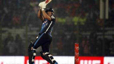 Ab de Villiers during his fantastic 50-ball 100 yesterday