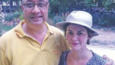 Partha Pratim Majumder with Audrey Tautou