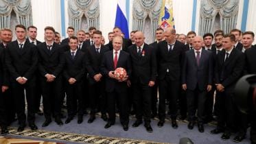 Putin with national football team.JPG