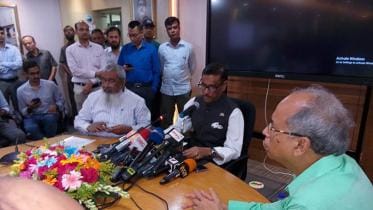 Road Transport and Bridges Minister Obaidul Quader briefing journalists