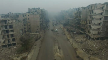 bomb damaged eastern Aleppo