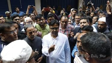 Dhaka South City Corporation Mayor Sayeed Khokon briefing reporters